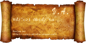 Váczi Abiáta névjegykártya